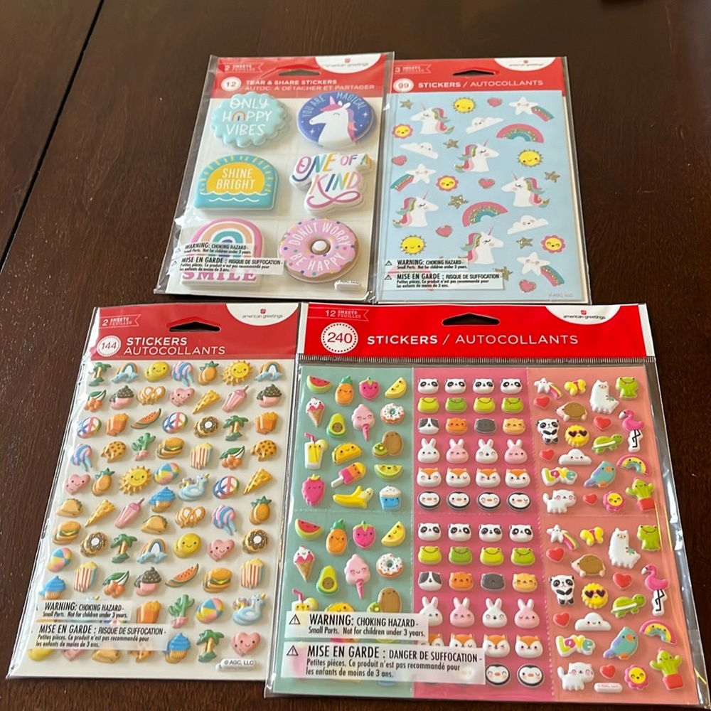 4 Packs of American Greetings Stickers, NWT